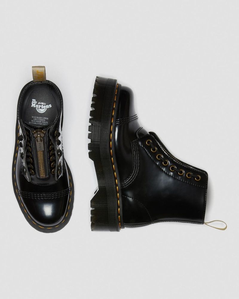 Black Dr Martens Vegan Sinclair Platform Boots (Oxford) Platforms Boots | ON91-D5XN