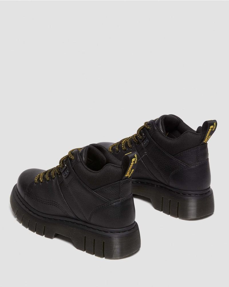 Black Dr Martens Woodard Grizzly Leather Low Casual Boots (Grizzly) Platforms Boots | DP17-S0LL