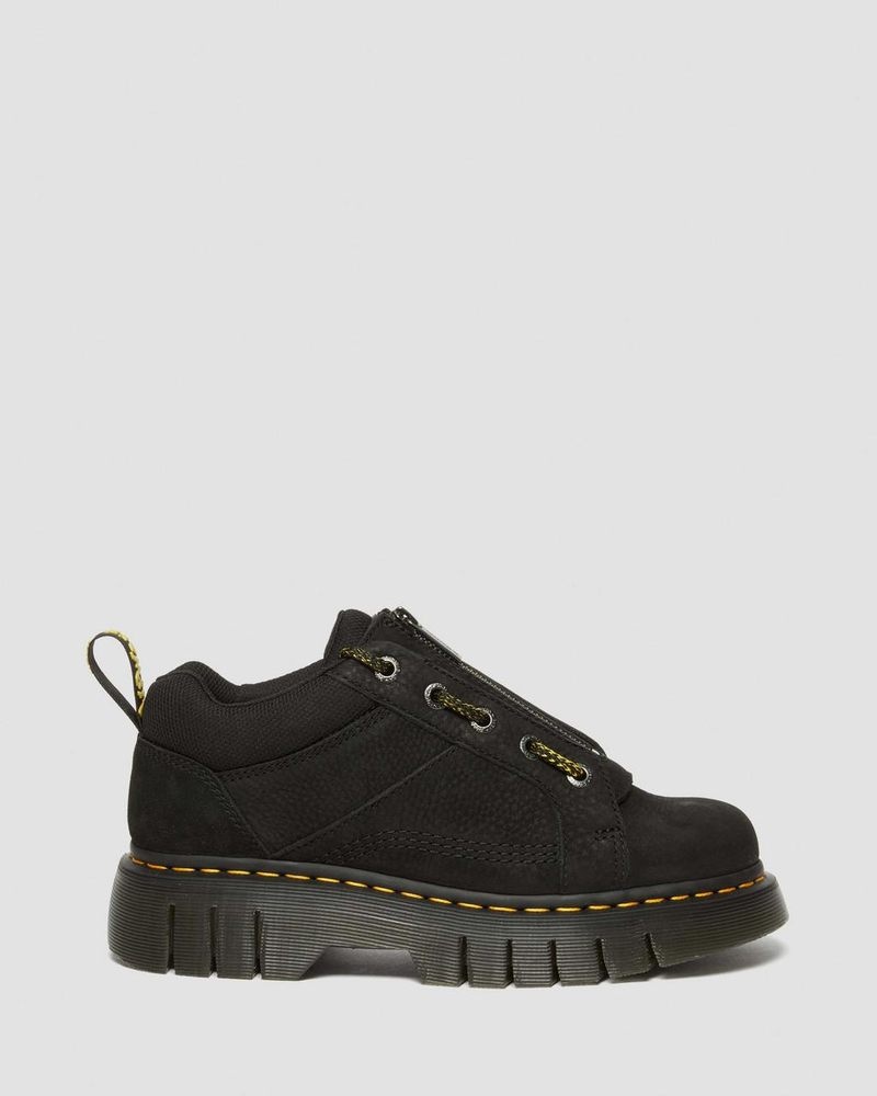 Black Dr Martens Woodard Tumbled Nubuck Leather Low Casual Boots (Titan) Shoes | MC89-D8QN