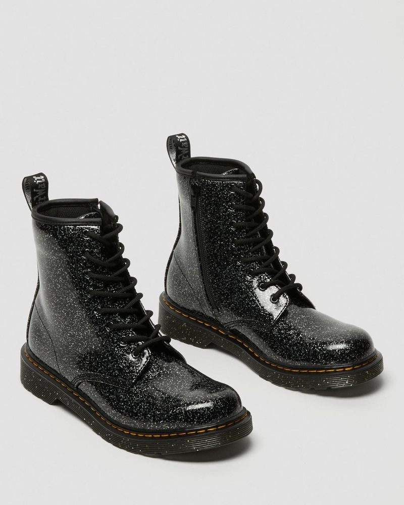 Black Dr Martens Youth 1460 Glitter Lace Up Boots (Cosmic Glitter) Boots | LG37-L9BG