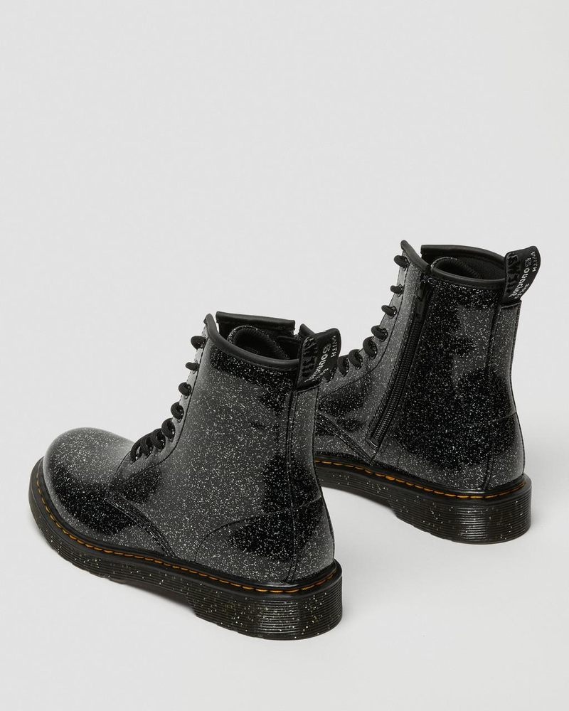 Black Dr Martens Youth 1460 Glitter Lace Up Boots (Cosmic Glitter) Boots | LG37-L9BG