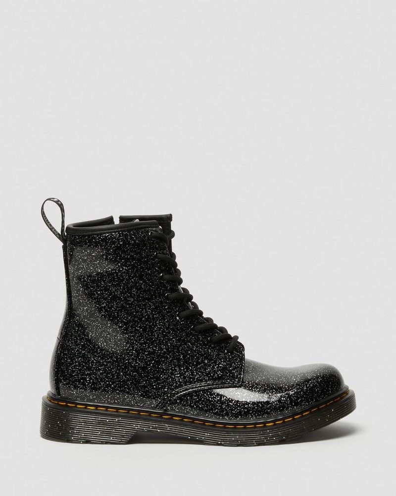 Black Dr Martens Youth 1460 Glitter Lace Up Boots (Cosmic Glitter) Boots | LG37-L9BG