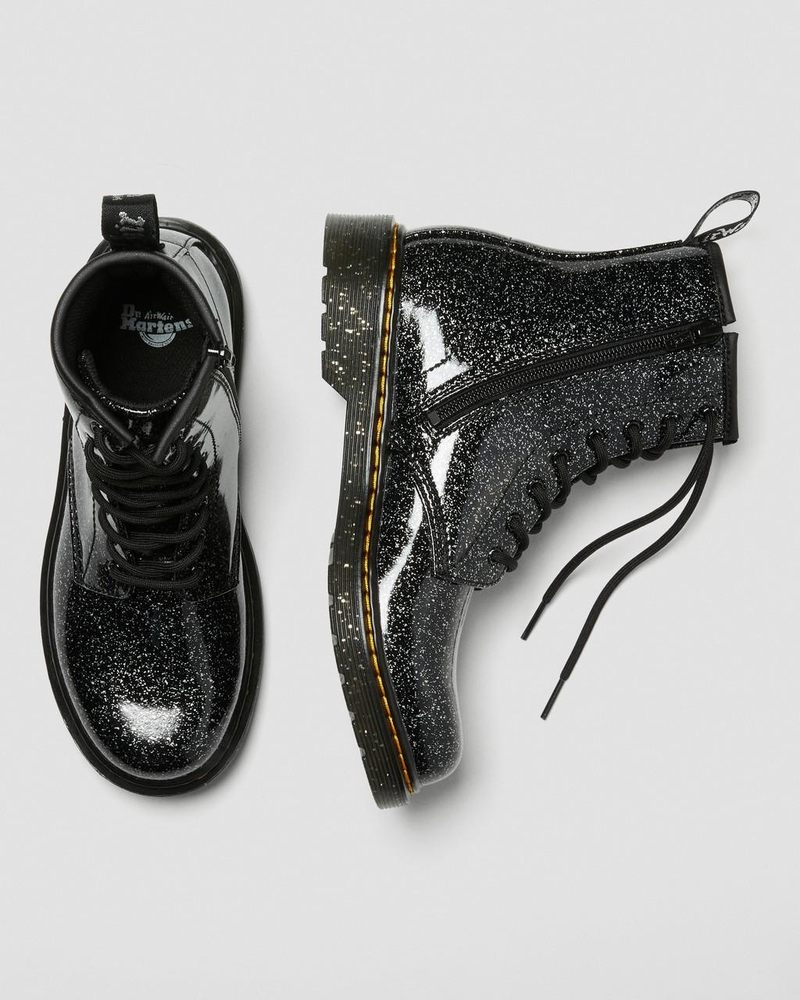 Black Dr Martens Youth 1460 Glitter Lace Up Boots (Cosmic Glitter) Boots | LG37-L9BG