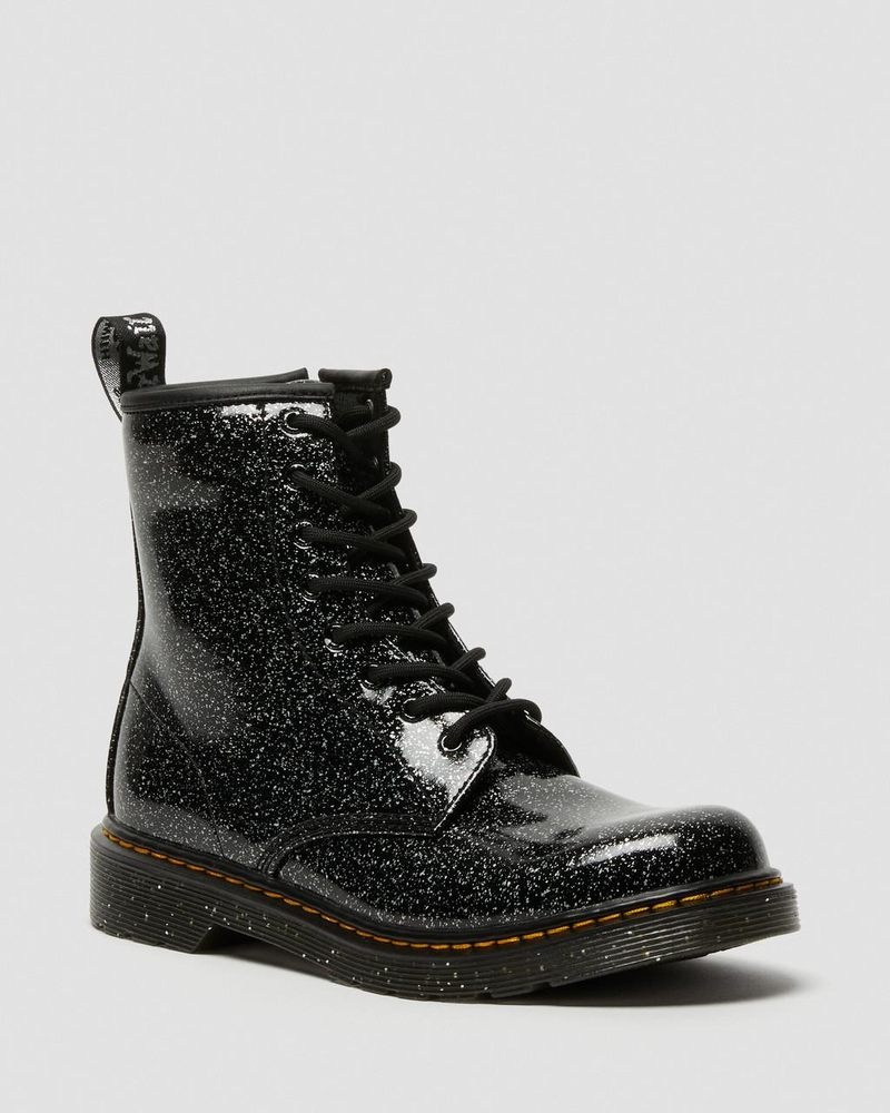 Black Dr Martens Youth 1460 Glitter Lace Up Boots (Cosmic Glitter) Boots | LG37-L9BG