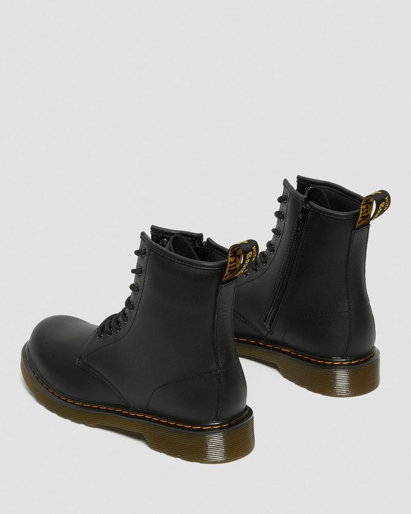 Black Dr Martens Youth 1460 Softy T Leather Lace Up Boots (Softy T) Boots | MN56-K5HJ