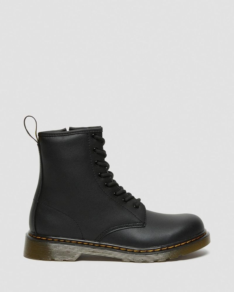 Black Dr Martens Youth 1460 Softy T Leather Lace Up Boots (Softy T) Boots | MN56-K5HJ