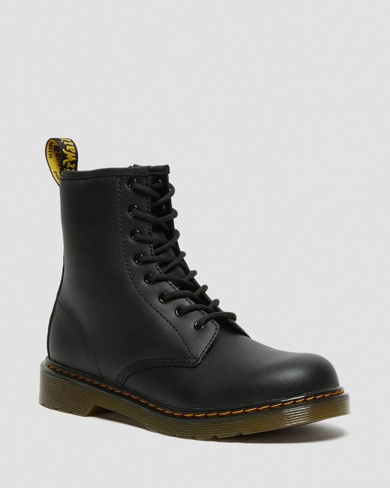 Black Dr Martens Youth 1460 Softy T Leather Lace Up Boots (Softy T) Boots | MN56-K5HJ