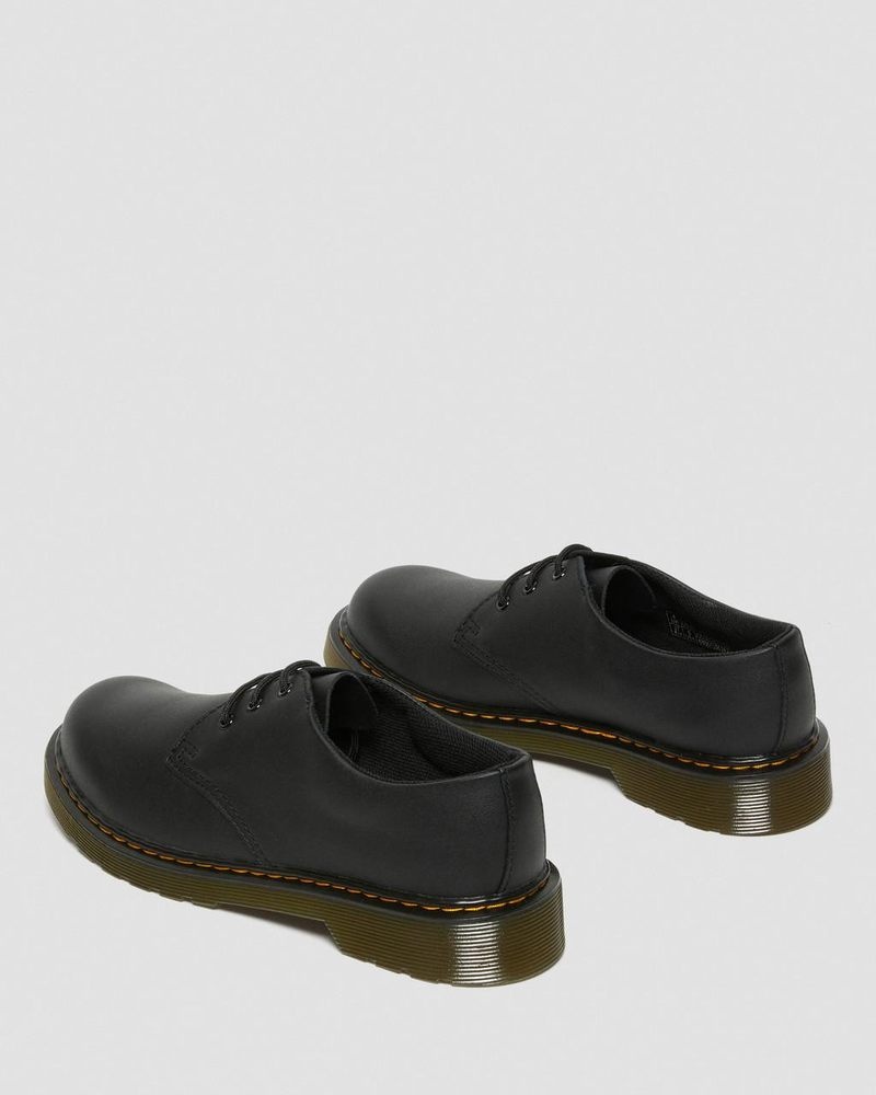 Black Dr Martens Youth 1461 Softy T Leather Shoes (Softy T) Shoes | FP73-C1HP