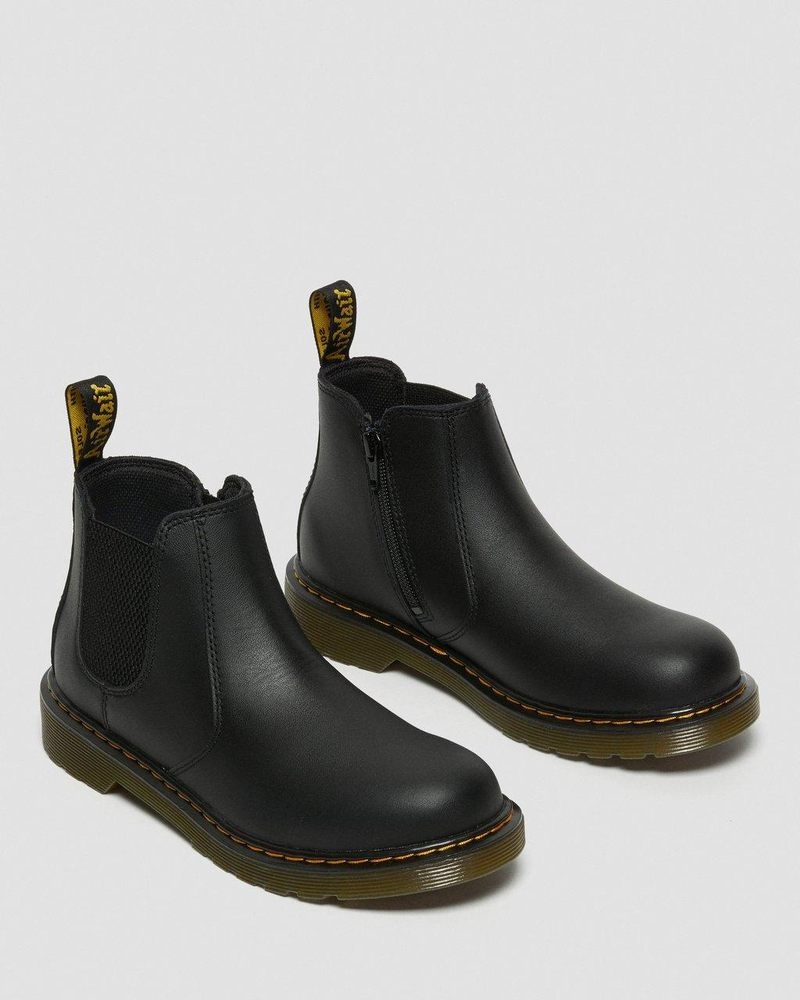 Black Dr Martens Youth 2976 Softy T Leather Chelsea Boots (Softy T) Boots | NO86-K9HO