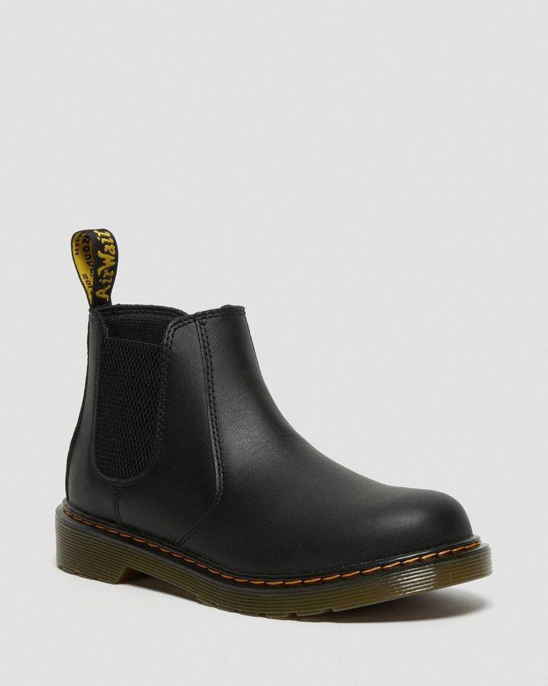 Black Dr Martens Youth 2976 Softy T Leather Chelsea Boots (Softy T) Boots | NO86-K9HO