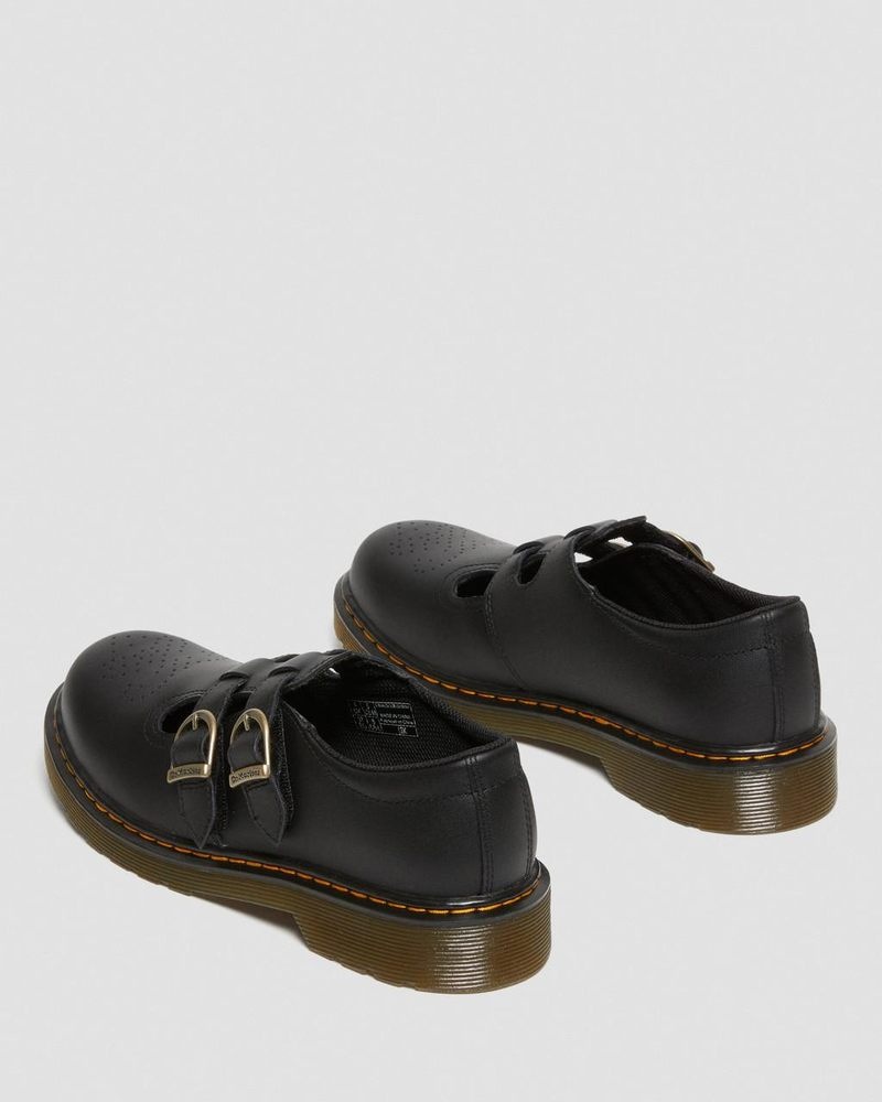 Black Dr Martens Youth 8065 Softy T Leather Mary Jane Shoes (Softy T) Shoes | ML97-Q8MX