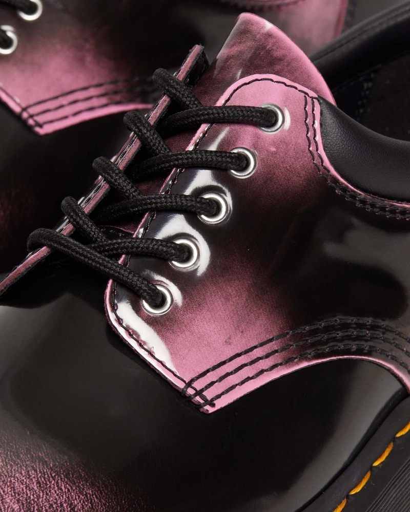 Black / Pink Dr Martens 8053 Distressed Leather Platform Casual Shoes (Arcadia) Shoes | WN95-J0MH