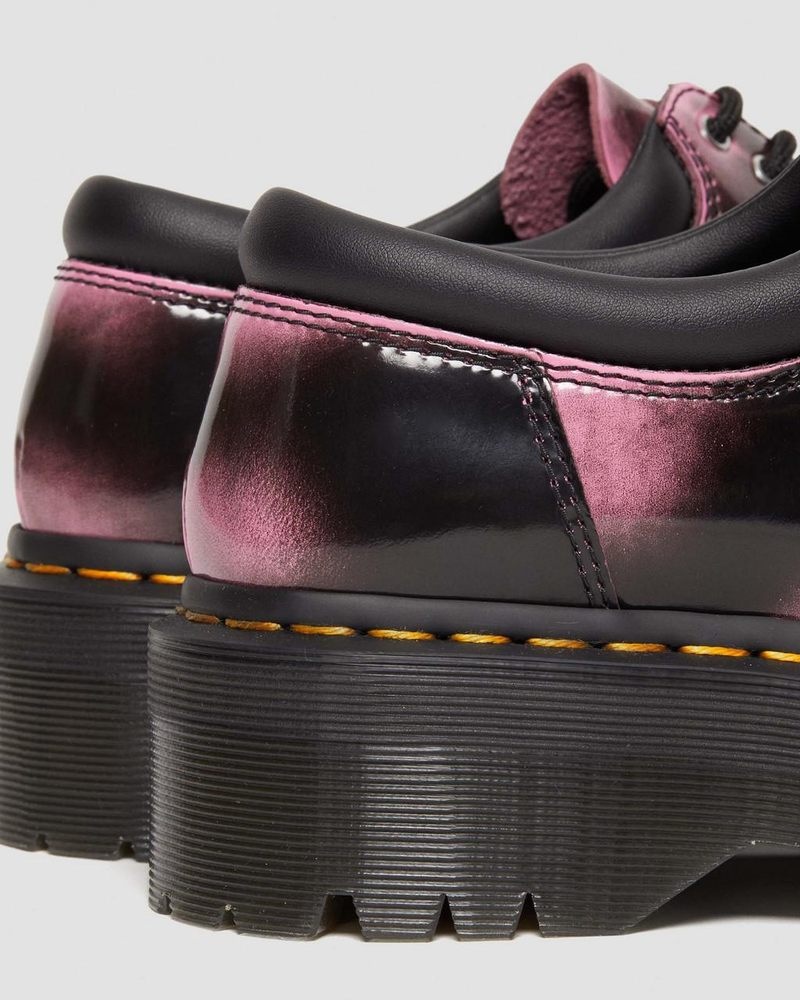 Black / Pink Dr Martens 8053 Distressed Leather Platform Casual Shoes (Arcadia) Shoes | WN95-J0MH