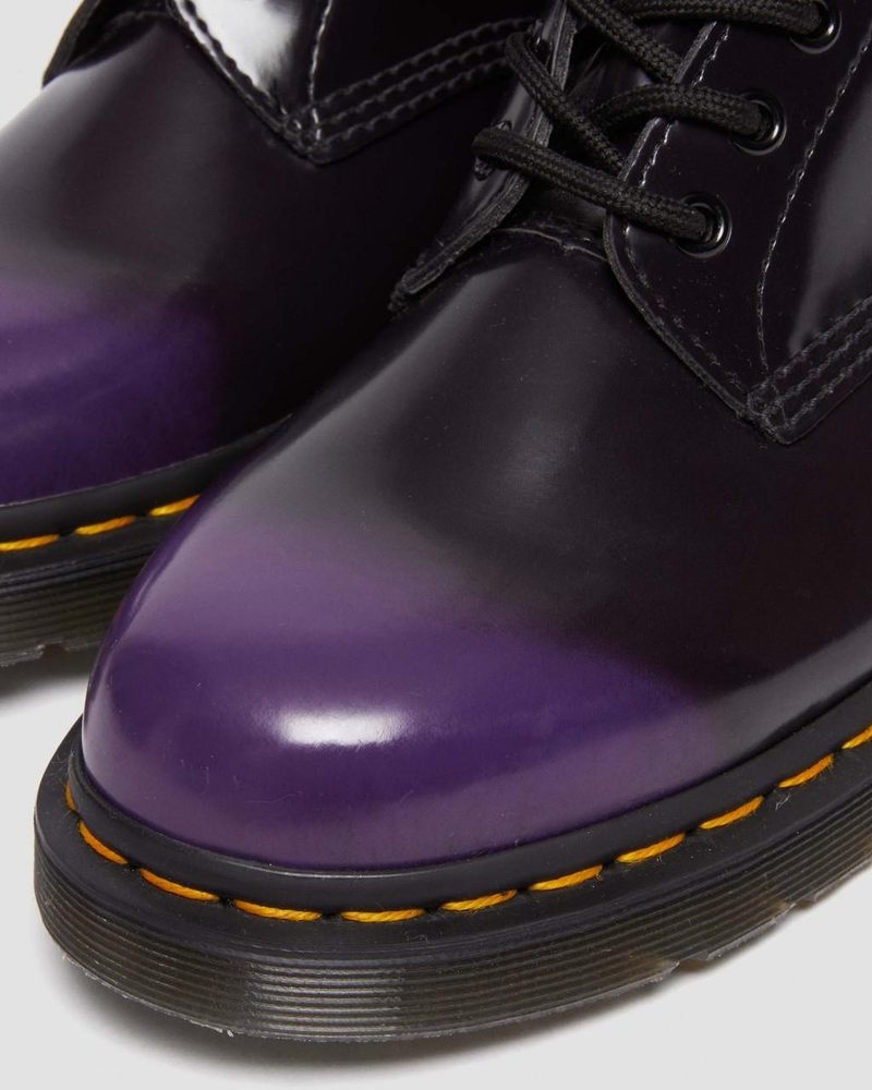 Black/rich Purple Dr Martens Vegan 1460 Lace Up Boots (Oxford Rub Off) Boots | NO97-C0ZS