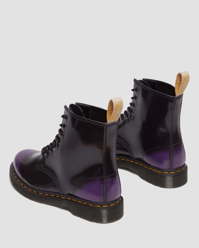 Black/rich Purple Dr Martens Vegan 1460 Lace Up Boots (Oxford Rub Off) Boots | NO97-C0ZS