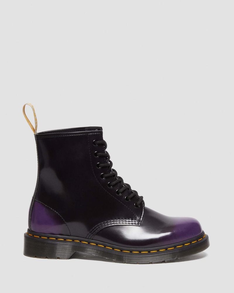 Black/rich Purple Dr Martens Vegan 1460 Lace Up Boots (Oxford Rub Off) Boots | NO97-C0ZS