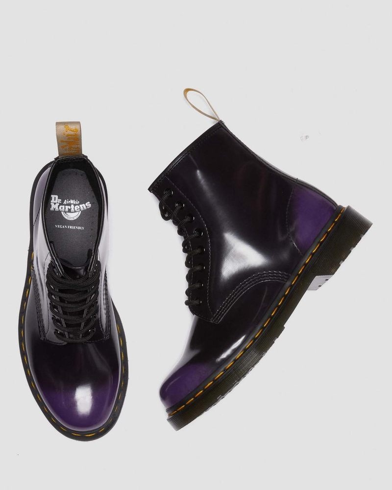 Black/rich Purple Dr Martens Vegan 1460 Lace Up Boots (Oxford Rub Off) Boots | NO97-C0ZS