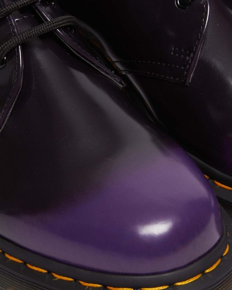 Black/rich Purple Dr Martens Vegan 1461 Oxford Shoes (Oxford Rub Off) Shoes | JL94-G6KB