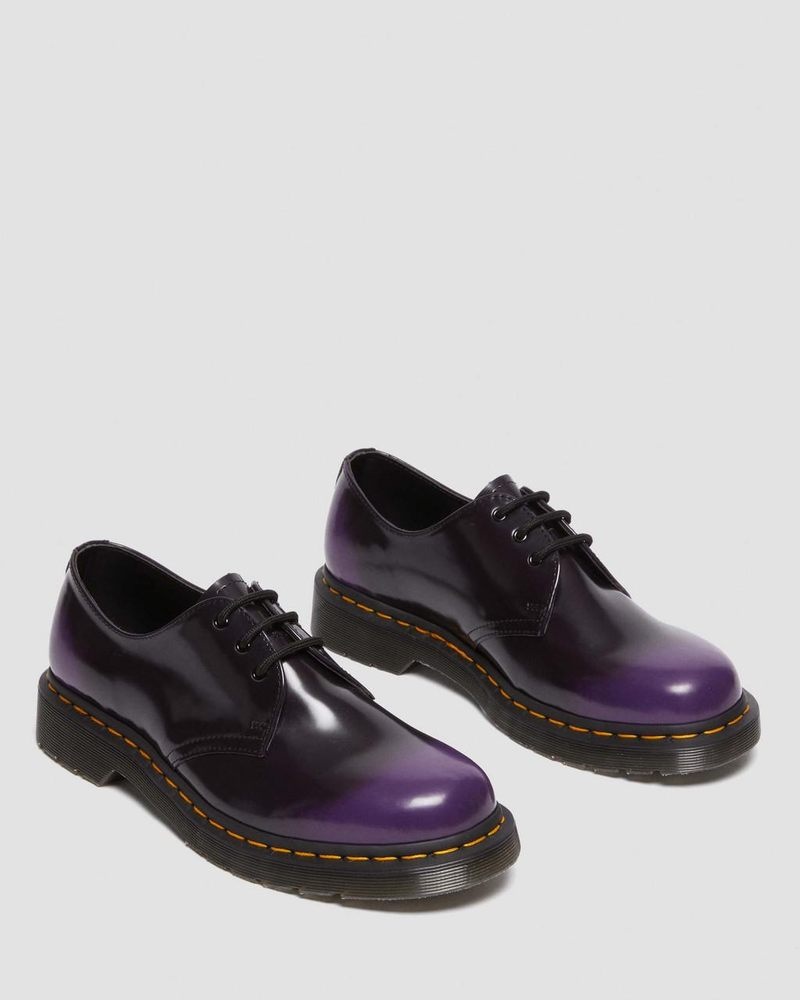 Black/rich Purple Dr Martens Vegan 1461 Oxford Shoes (Oxford Rub Off) Shoes | JL94-G6KB