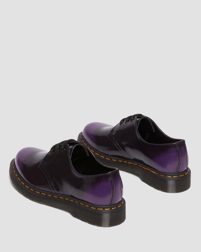 Black/rich Purple Dr Martens Vegan 1461 Oxford Shoes (Oxford Rub Off) Shoes | JL94-G6KB