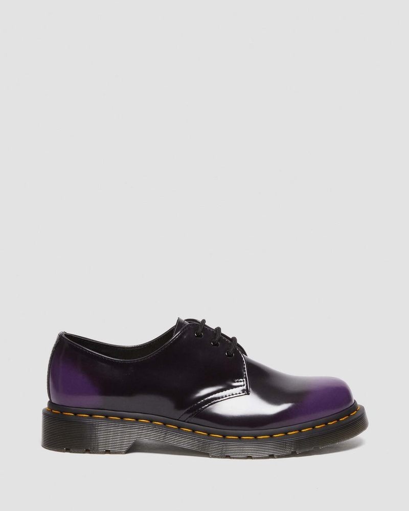 Black/rich Purple Dr Martens Vegan 1461 Oxford Shoes (Oxford Rub Off) Shoes | JL94-G6KB