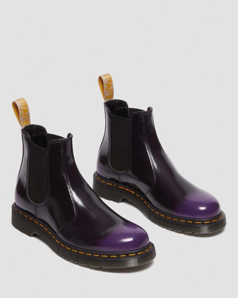 Black/rich Purple Dr Martens Vegan 2976 Chelsea Boots (Oxford Rub Off) Boots | PE74-X5ON