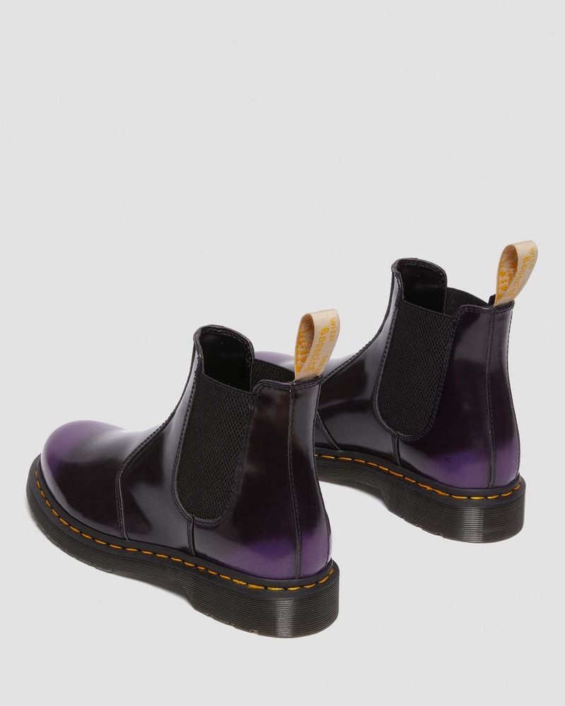 Black/rich Purple Dr Martens Vegan 2976 Chelsea Boots (Oxford Rub Off) Boots | PE74-X5ON