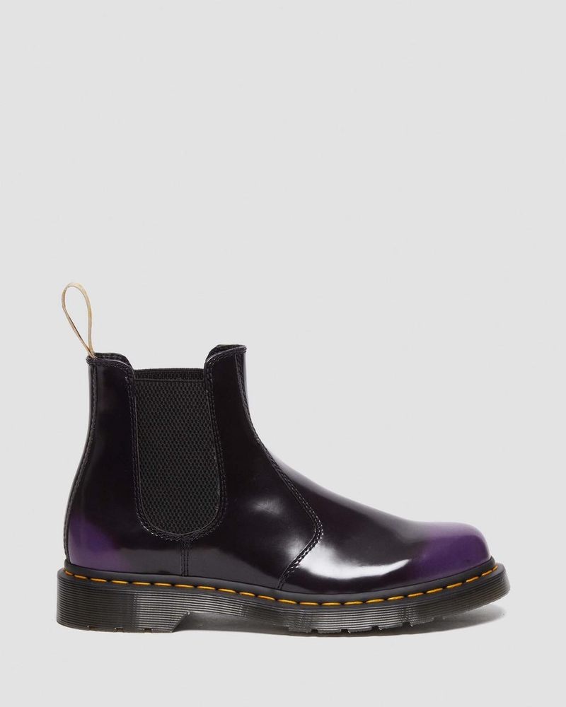 Black/rich Purple Dr Martens Vegan 2976 Chelsea Boots (Oxford Rub Off) Boots | PE74-X5ON