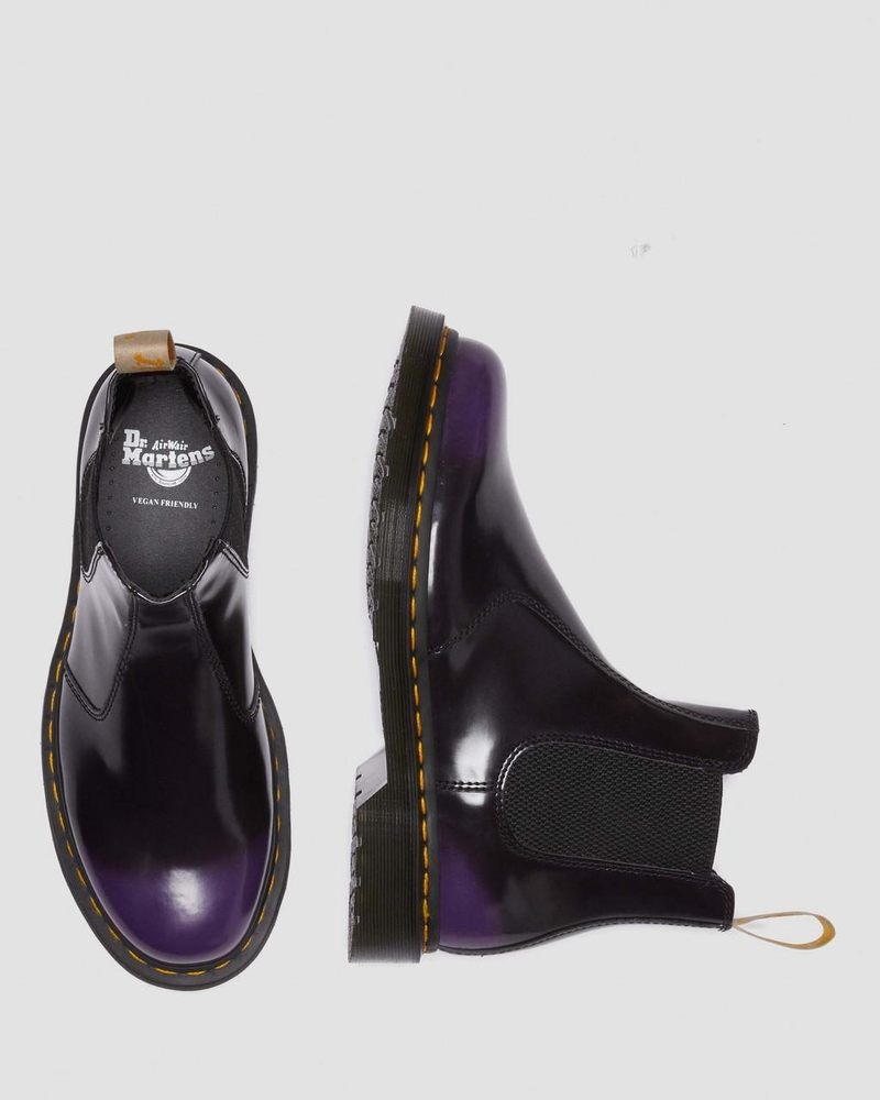 Black/rich Purple Dr Martens Vegan 2976 Chelsea Boots (Oxford Rub Off) Boots | PE74-X5ON