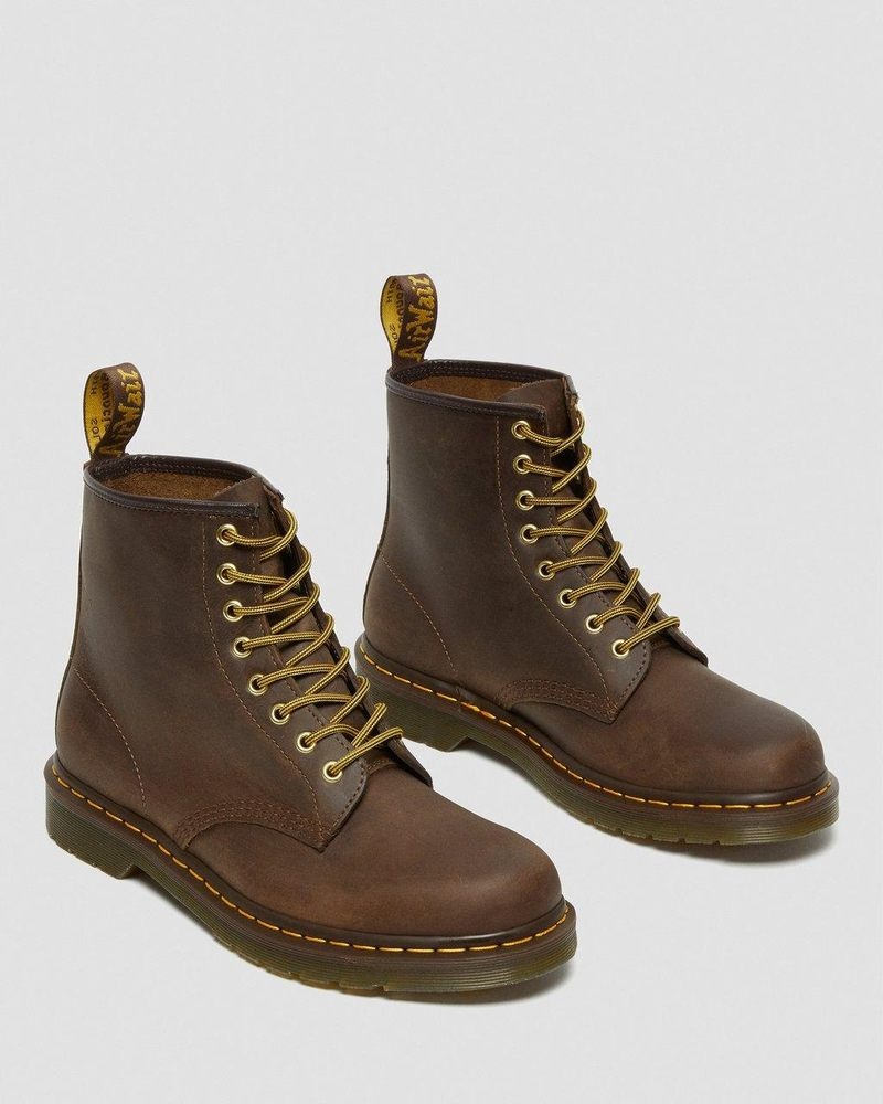 Brown Dr Martens 1460 Crazy Horse Leather Lace Up Boots (Crazy Horse) Boots | XC14-I3RR