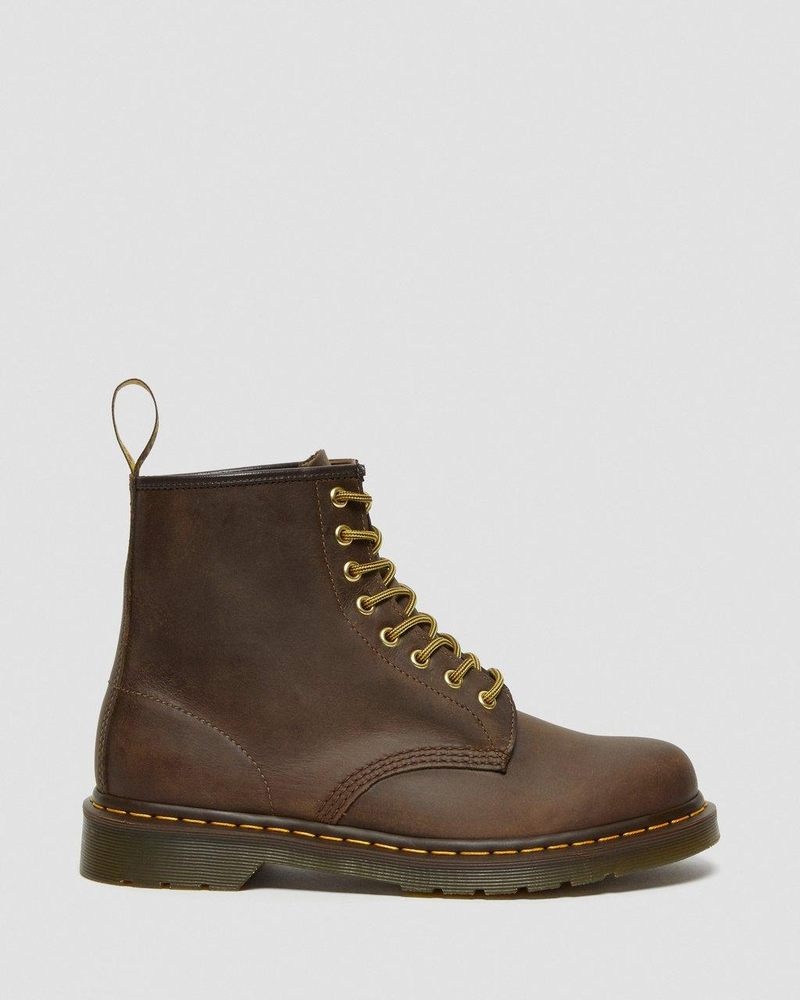 Brown Dr Martens 1460 Crazy Horse Leather Lace Up Boots (Crazy Horse) Boots | XC14-I3RR