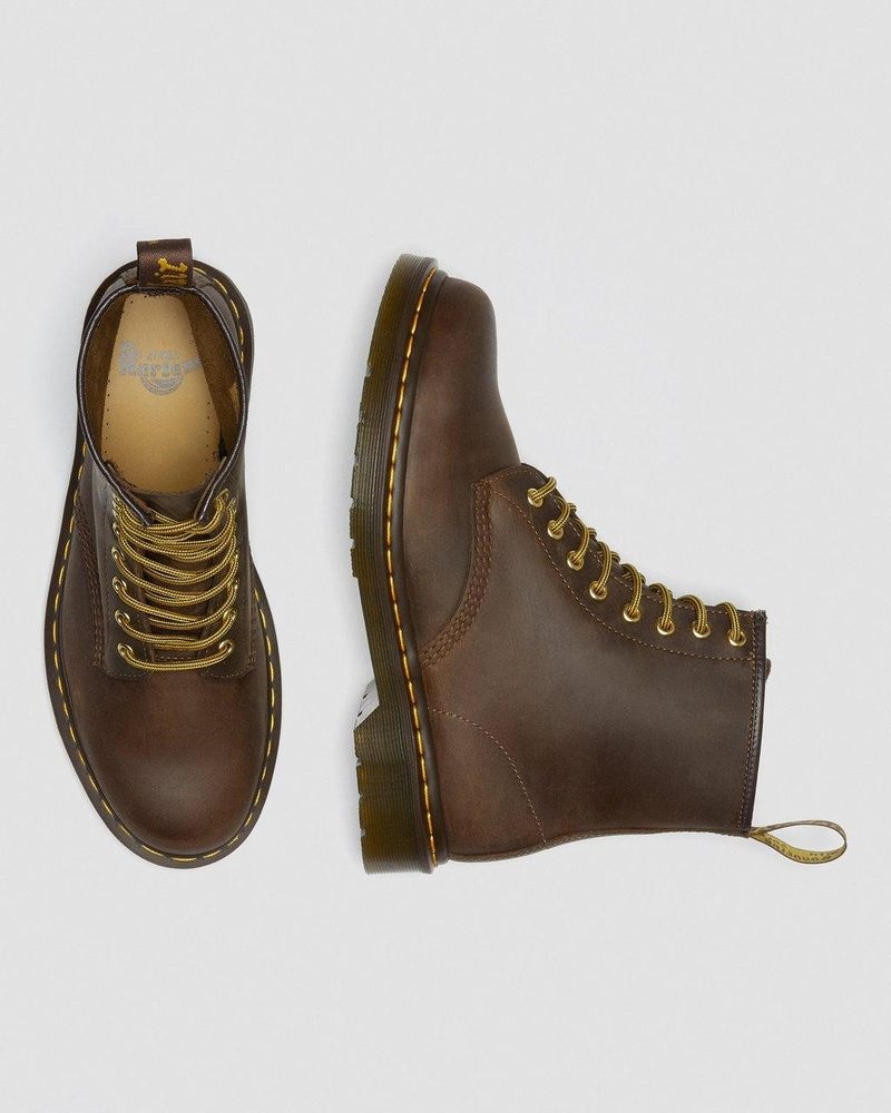 Brown Dr Martens 1460 Crazy Horse Leather Lace Up Boots (Crazy Horse) Boots | XC14-I3RR