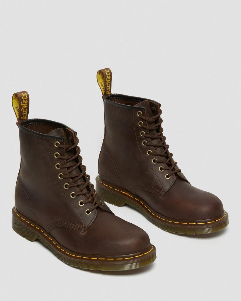 Brown Dr Martens 1460 Crazy Horse Leather Lace Up Boots (Crazy Horse) Boots | JD88-Z4NS