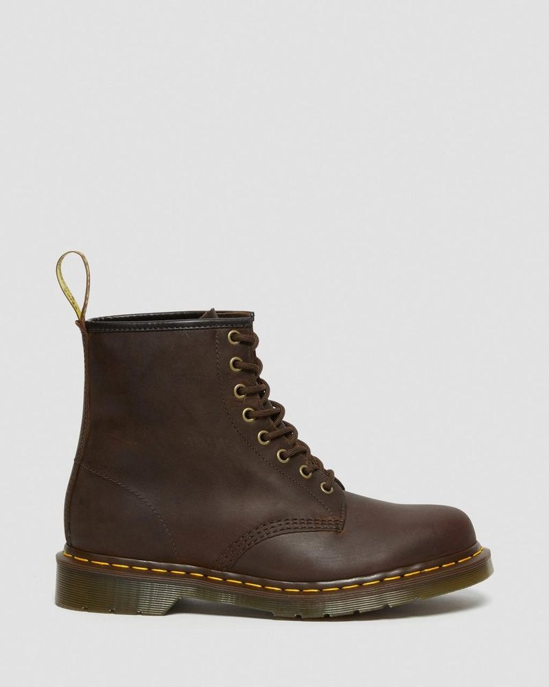 Brown Dr Martens 1460 Crazy Horse Leather Lace Up Boots (Crazy Horse) Boots | JD88-Z4NS