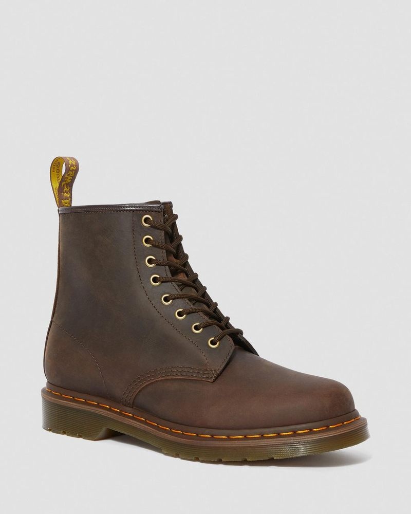 Brown Dr Martens 1460 Crazy Horse Leather Lace Up Boots (Crazy Horse) Boots | HQ79-V9WZ