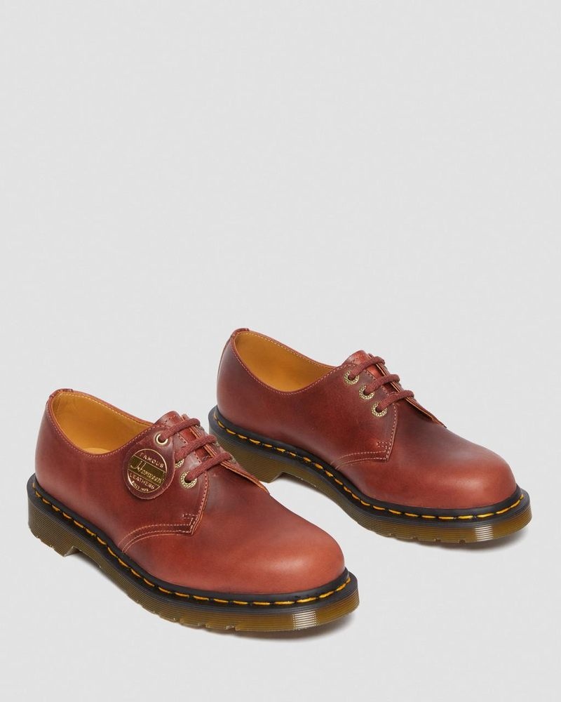 Brown Dr Martens 1461 Made in England Denver Leather Oxford Shoes (Denver Veg Tan) Shoes | BM95-U0LQ