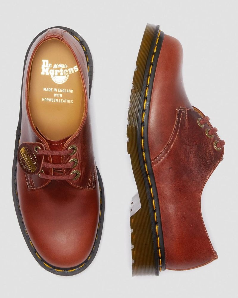 Brown Dr Martens 1461 Made in England Denver Leather Oxford Shoes (Denver Veg Tan) Shoes | BM95-U0LQ