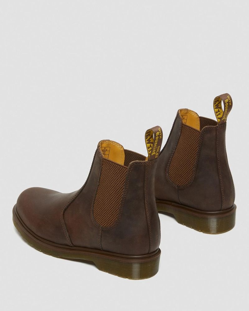 Brown Dr Martens 2976 Crazy Horse Leather Chelsea Boots (Crazy Horse) Boots | FX41-K5ZP