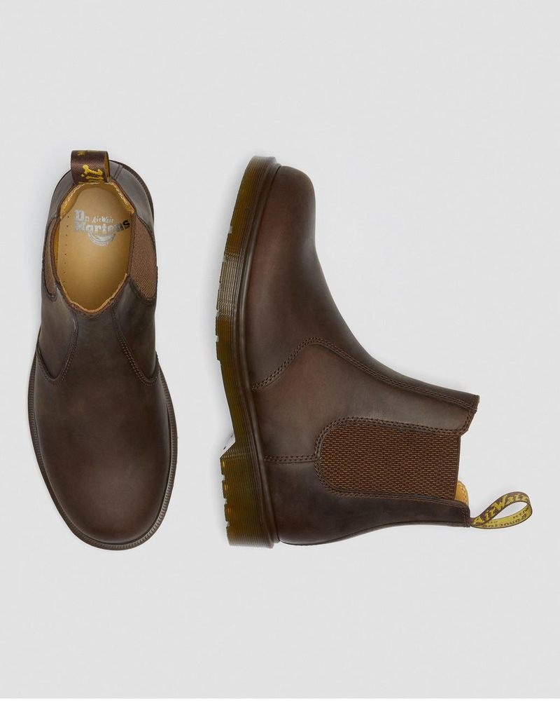 Brown Dr Martens 2976 Crazy Horse Leather Chelsea Boots (Crazy Horse) Boots | FX41-K5ZP