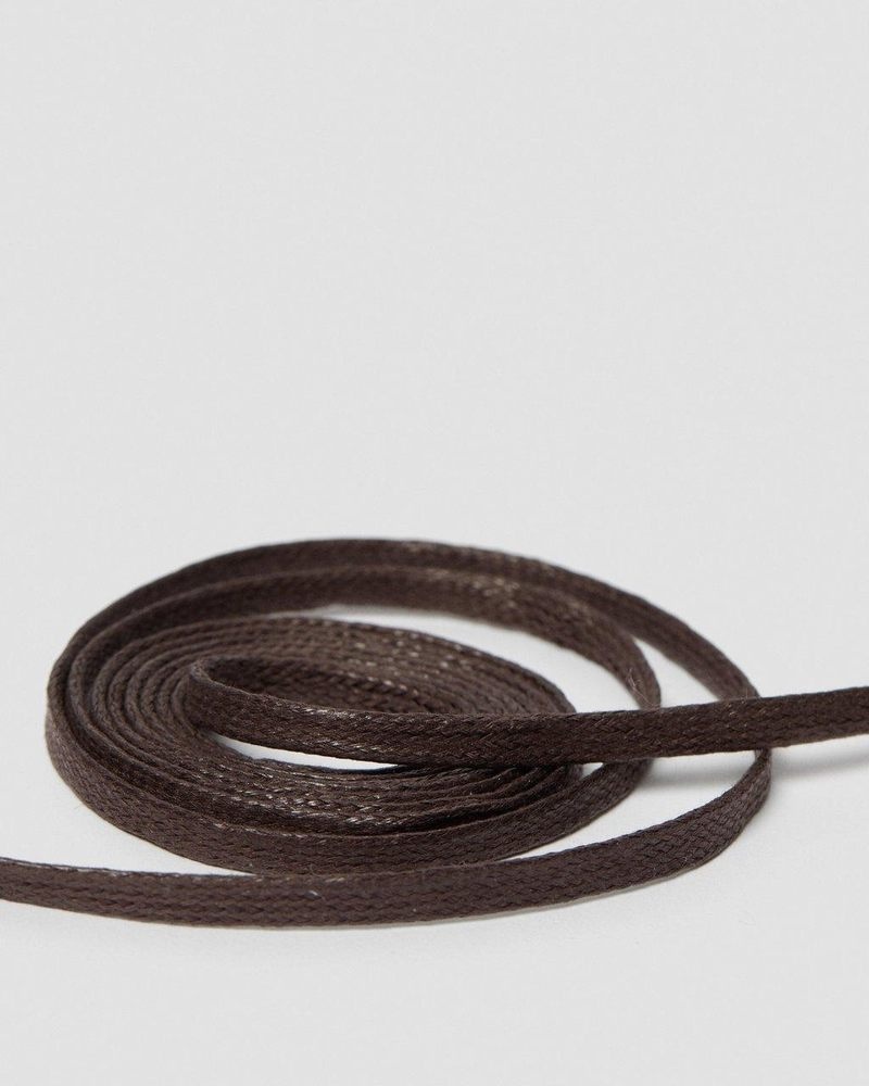 Brown Dr Martens 55 Inch Waxed Flat Shoe Laces (8-10 Eye) (Tetoron) Shoe Laces | JE29-W0VP