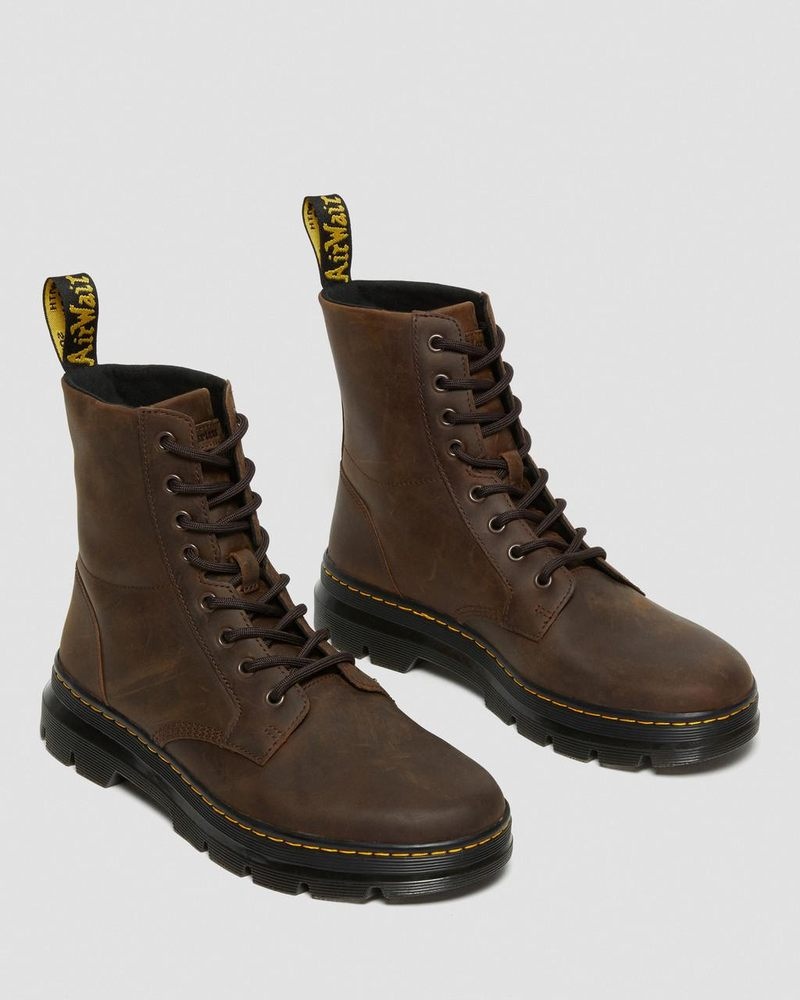 Brown Dr Martens Combs Crazy Horse Leather Casual Boots (Crazy Horse) Boots | PZ94-R5RP