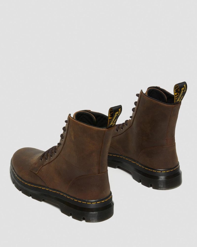 Brown Dr Martens Combs Crazy Horse Leather Casual Boots (Crazy Horse) Boots | PZ94-R5RP