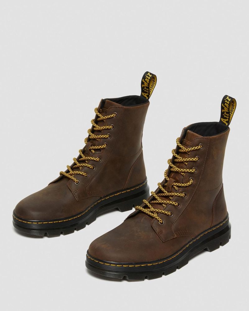 Brown Dr Martens Combs Crazy Horse Leather Casual Boots (Crazy Horse) Boots | PZ94-R5RP