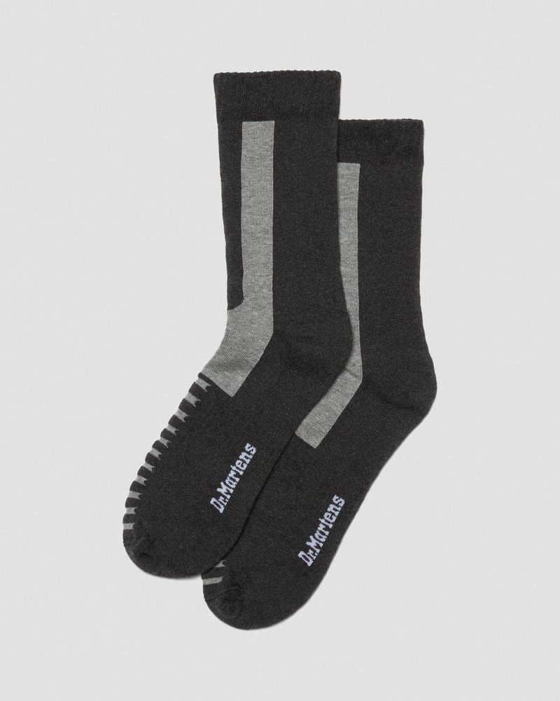 Charcoal Dr Martens Double Doc Cotton Blend Socks (Cotton Blend) Socks | ZW01-J6VO