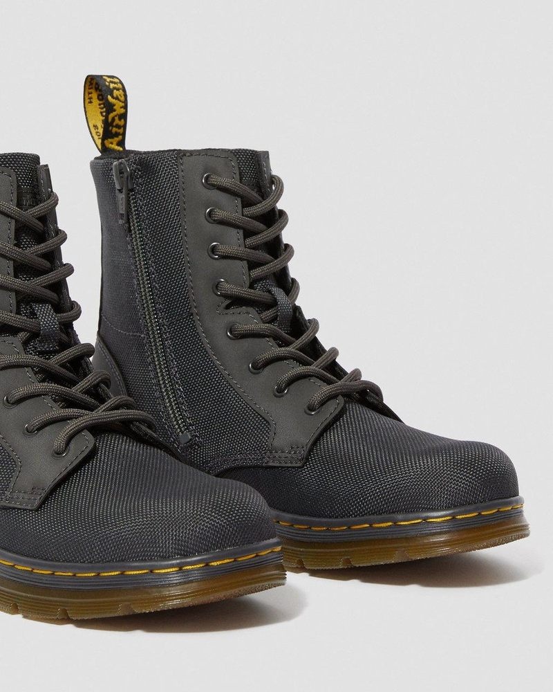 Charcoal Dr Martens Youth Combs Extra Tough Poly Casual Boots (Extra Tough 50/50+Rubbery) Boots | WH22-E5XB