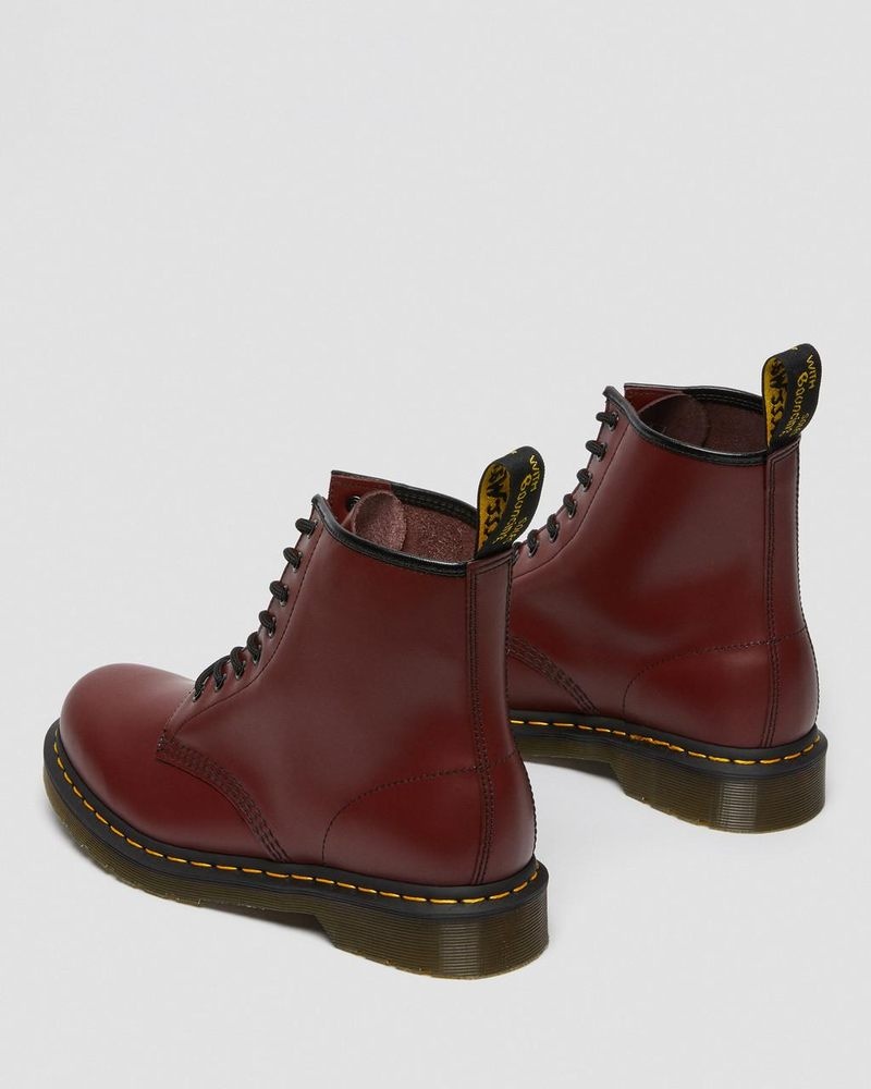 Cherry Red Dr Martens 1460 Smooth Leather Lace Up Boots (Smooth Leather) Boots | MQ03-A7CC