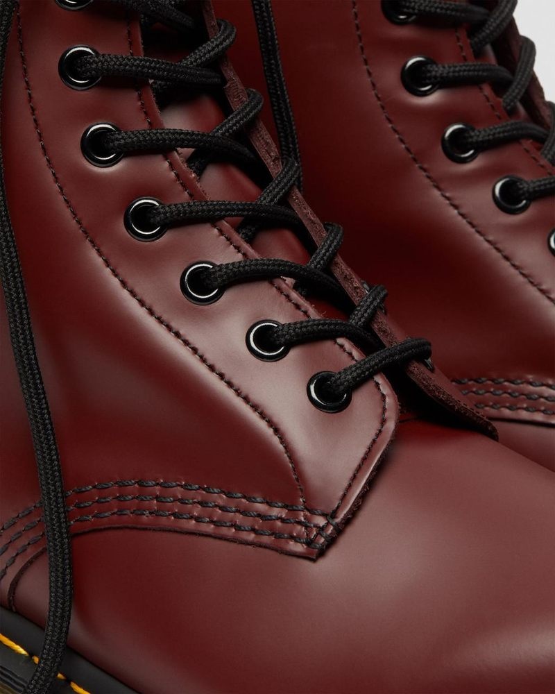 Cherry Red Dr Martens 1460 Smooth Leather Lace Up Boots (Smooth Leather) Boots | MQ03-A7CC