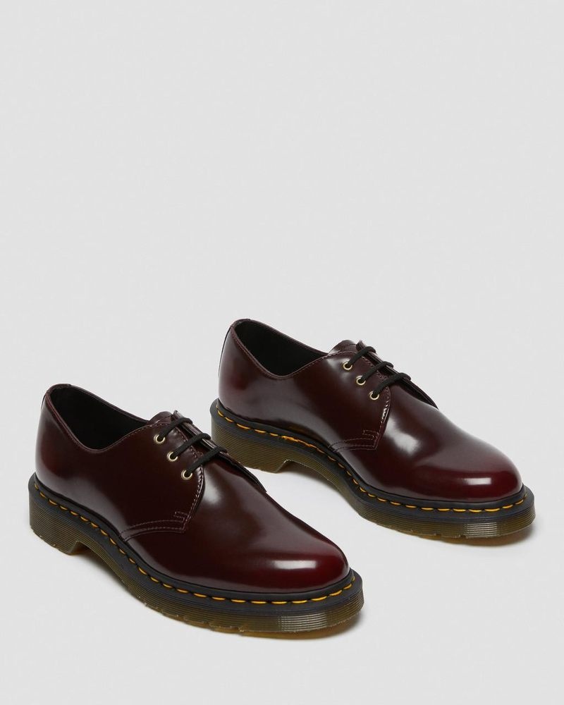 Cherry Red Dr Martens Vegan 1461 Oxford Shoes (Oxford Rub Off) Shoes | YM32-L4PW