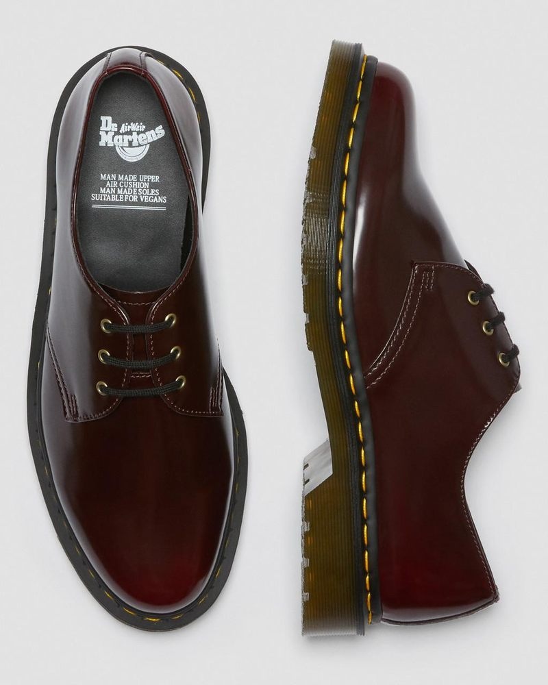 Cherry Red Dr Martens Vegan 1461 Oxford Shoes (Oxford Rub Off) Shoes | YM32-L4PW