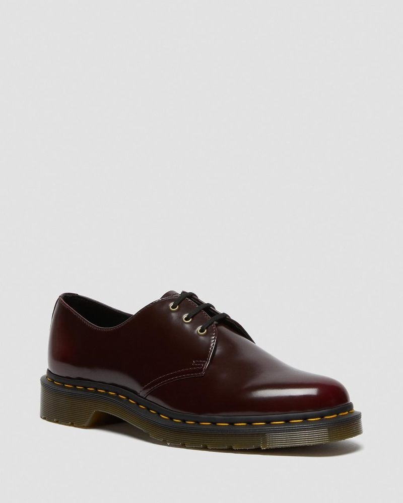 Cherry Red Dr Martens Vegan 1461 Oxford Shoes (Oxford Rub Off) Shoes | YM32-L4PW